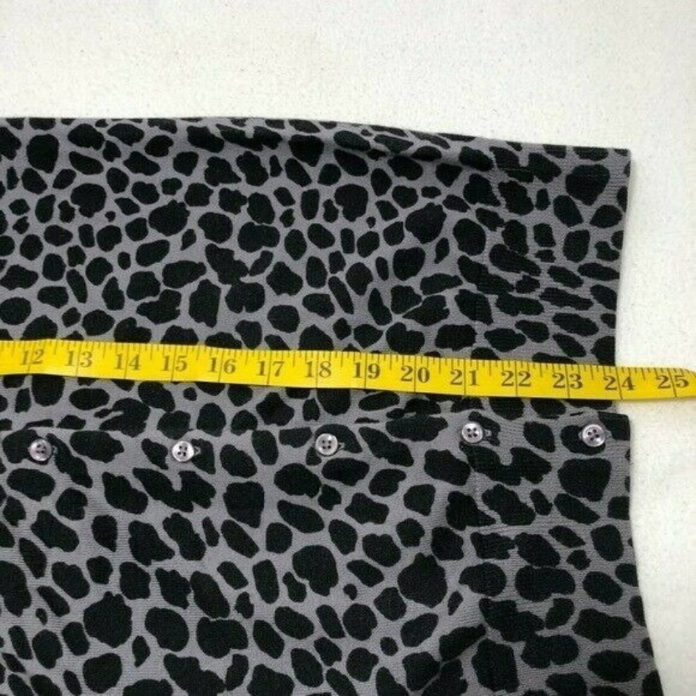 Tommy Hilfiger Cardigan Sweater Women Size XS Camo Leopard Cheetah Black Gray - Picture 8 of 10